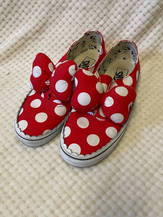 Vans Shoes - Vans x Disney Red and White Polka Dot Minnie’s Bows Slip-On Sneakers with Bow